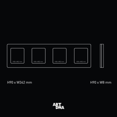หน้ากาก 4 ช่อง ART DNA รุ่น BS TYPE ขนาด 3X3 สีสแตนเลส_2